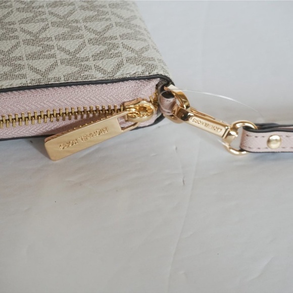 Michael Kors Jet Set Travel Large Logo Continental Wristlet vanilla Powder Blush - Picture 8 of 12